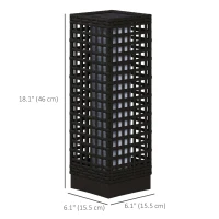 Outsunny Wicker Solar Outdoor Lamp, Decorative Floor Lamp with Auto On/Off LED Lights, IP44 for Patio, Porch, Pathway, Black(m-3)
