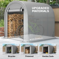 Outsunny 8' x 5' Portable Shed, Water-Resistant Bike Tent with Roll-up Zipper Door and Galvanized Metal Frame for Bike(m-5)