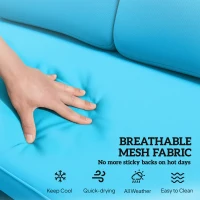 Outsunny Outdoor Glider Bench, 2-Person Patio Rocker Loveseat with Tufted Cushions, Steel Frame for Porch, Garden Backyard, Blue(m-6)