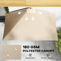 Outsunny 8ft Half Round Umbrella Outdoor Balcony Parasol Patio Garden Outdoor Window Sun Shade w/ 5 Ribs(m-6)