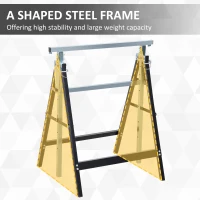 HOMCOM Set of 2 Adjustable Telescopic Builders Trestle, DIY Steel Work Bench Carpenter, Folding Saw Horse Tools Black(m-5)