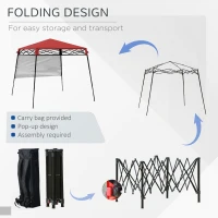 Outsunny 7' x 7' Garden Foldable Pop Up Gazebo Tent with Backpack & Inclined Legs Outdoor Party Canopy, Red & Black(m-5)