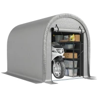 Outsunny 8' x 5' Portable Shed, Water-Resistant Bike Tent with Roll-up Zipper Door and Galvanized Metal Frame for Bike(m-11)