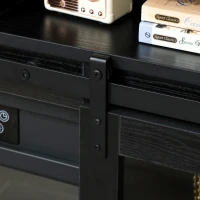 HOMCOM Fireplace TV Stand for TVs Up to 80 Inch, TV Console with Electric Fireplace, Open Storage and Side Cabinets, Black(m-9)