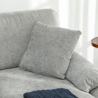 HOMCOM L-Shape Sofa, Modern Sectional Couch with Changeable Chaise Lounge, Pillows and Wooden Legs for Living Room, Grey(m-11)