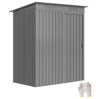 Outsunny 5.2' x 3.5' Outdoor Storage Shed, Easy to Assemble Metal Garden Shed, for Backyard, Lawn, Patio, Light Grey(m-11)