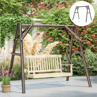 Outsunny 660 lbs Porch Swing Frame, A-Frame Hanging Chair Stand Only for DIY Painting, Swing Chair Stand for Backyard, Patio(m-8)