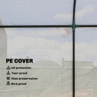 Outsunny Mini Greenhouse, Portable Garden Green House with Roll-up Door and Mesh Windows, 6' x 2' x 6.6', White(m-4)