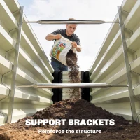 Outsunny 8 x 1.3 x 1.5ft Galvanized Raised Garden Bed, Reinforced Outdoor Planter Box with Open Bottom, Black(m-10)