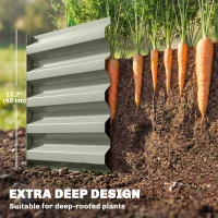 Outsunny 8 x 2.6 x 1.5ft Galvanized Raised Garden Bed, Reinforced Outdoor Planter Box with Open Bottom, Light Grey(m-4)