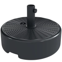 Outsunny Patio Umbrella Base with Handle Outdoor Umbrella Stand Holder for 1.5" and 1.9" Poles Black(m-11)