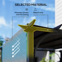 Outsunny 10' x 10' Retractable Pergola Canopy, UPF50+ Outdoor Metal Pergola Gazebo Sun Shade Shelter with Steel Frame, Dark Grey(m-4)