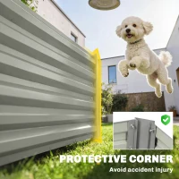 Outsunny 8 x 2.6 x 1.5ft Galvanized Raised Garden Bed, Reinforced Outdoor Planter Box with Open Bottom, Light Grey(m-9)