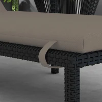 Outsunny Patio Chaise Lounge Chair Cushion Replacement Sun Lounger Pads with Headrest and Ties, Dark Grey(m-10)