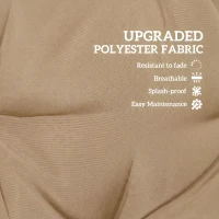 Outsunny 4-Piece Back and Seat Cushion Pillows Replacement and Pillows, Patio Chair Cushions Set with Ties, khaki(m-4)