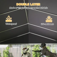 PawHut Heavy Duty Outdoor Dog Kennel with Waterproof Roof, Secure Latch, Chain Link Dog Run for Backyard, 19.7' x 19.7' x 8.9'(m-7)