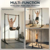 Soozier Portable Pull Up Station, Height Adjustable Pull Up Bar with 8 Levels for Home Gym Strength Training, 440LBS Capacity(m-7)