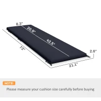 Outsunny Outdoor Chaise Lounge Cushions Set of 2 with 6 Ties, High-Density Foam, for Patio and Poolside, Navy Blue(m-3)