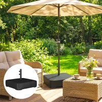 Outsunny Garden Parasol Base 176 lbs Sand Filled Heavy Duty Stand for Cantilever Umbrellas and 1.9" Poles Black(m-10)