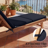 Outsunny Outdoor Chaise Lounge Cushions Set of 2 with 6 Ties, High-Density Foam, for Patio and Poolside, Navy Blue(m-6)
