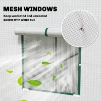 Outsunny Walk-in Tomato Greenhouse Lean-to Green House with Reinforced PE Cover, Roll-up Door, Mesh Windows, White(m-6)