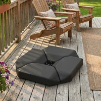 Outsunny 4PCs Cantilever Umbrella Base Weights for Offset Banana Parasol, HDPE Water or Sand Filled Patio Umbrella Weights(m-10)