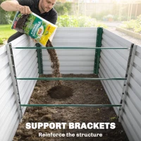 Outsunny 5' x 3' x 2' Raised Garden Bed, Galvanized Planter Box for Growing Flowers, Herbs and Vegetables, Green(m-10)