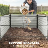 Outsunny 8' x 4' x 2' Raised Garden Bed, Galvanized Planter Box for Growing Flowers, Herbs and Vegetables, Black(m-10)