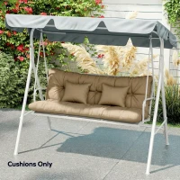 Outsunny 4-Piece Back and Seat Cushion Pillows Replacement and Pillows, Patio Chair Cushions Set with Ties, khaki(m-9)