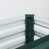 Outsunny 8 x 1.3 x 1.5ft Galvanized Raised Garden Bed, Reinforced Outdoor Planter Box with Open Bottom, Green(m-10)