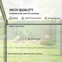 Outsunny 6'x3.3'x5.5' Walk-in Garden Greenhouse with Door and Window, Portable Mini Greenhouse for Plants Flowers Herbs, Steel Outdoor Hot House Growing Tent, Clear Plastic Cover(m-5)