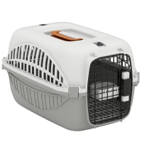 PawHut Airline Approved Pet Carrier for Mini Dogs and Cats with Steel Wire Door, Water Bowl, for Car, Airplane, Outdoor(m-2)