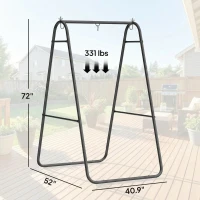 Outsunny Hammock Chair Stand Only Heavy Duty Solid Steel A-Frame for Hanging Hammock, Egg Chair, Max Load 330 LBS, Black(m-3)