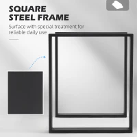 HOMCOM Metal Table Legs Set of 2, Square DIY Furniture Table Legs with Screws and Floor Protectors(m-6)