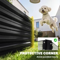 Outsunny 8 x 2.6 x 1.5ft Galvanized Raised Garden Bed, Reinforced Outdoor Planter Box with Open Bottom, Black(m-9)