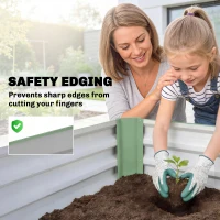 Outsunny 8 x 1.3 x 1.5ft Galvanized Raised Garden Bed, Reinforced Outdoor Planter Box with Open Bottom, Light Green(m-7)