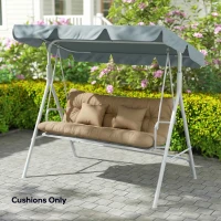 Outsunny 4-Piece Back and Seat Cushion Pillows Replacement and Pillows, Patio Chair Cushions Set with Ties, khaki(m-7)