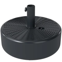 Outsunny Patio Umbrella Base with Handle Outdoor Umbrella Stand Holder for 1.5" and 1.9" Poles Black(m-2)
