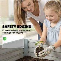 Outsunny 8' x 4' x 2' Raised Garden Bed, Galvanized Planter Box for Growing Flowers, Herbs and Vegetables, Silver(m-7)