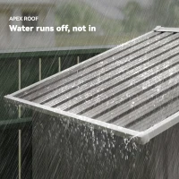 Outsunny 6.5x3.5ft Metal Garden Storage Shed for Outdoor Tool Storage with Double Sliding Doors and Vents, Light Grey(m-6)