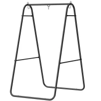 Outsunny Hammock Chair Stand Only Heavy Duty Solid Steel A-Frame for Hanging Hammock, Egg Chair, Max Load 330 LBS, Black(m-1)