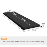 Outsunny Outdoor Chaise Lounge Cushions Set of 2 with 6 Ties, High-Density Foam, for Patio and Poolside, Black and White(m-3)