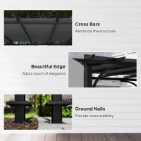 Outsunny 10' x 10' Retractable Pergola Canopy, UPF50+ Outdoor Metal Pergola Gazebo Sun Shade Shelter with Steel Frame, Dark Grey(m-6)