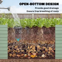Outsunny 8' x 4' x 2' Raised Garden Bed, Galvanized Planter Box for Growing Flowers, Herbs and Vegetables, Light Green(m-6)
