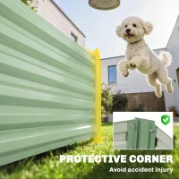 Outsunny 8 x 1.3 x 1.5ft Galvanized Raised Garden Bed, Reinforced Outdoor Planter Box with Open Bottom, Light Green(m-9)