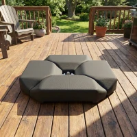 Outsunny 4PCs Cantilever Umbrella Base Weights for Offset Banana Parasol, HDPE Water or Sand Filled Patio Umbrella Weights(m-9)