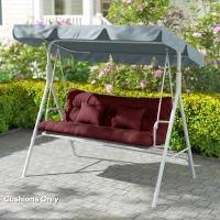 Outsunny 4-Piece Back and Seat Cushion Pillows Replacement and Pillows, Patio Chair Cushions Set with Ties, Wine Red(m-7)