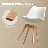 HOMCOM Modern Dining Table Chairs Set of 6, Rubber Wood Kitchen Table Chairs with PU Leather Cushion for Living Room, Bedroom(m-6)