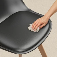 HOMCOM Modern Dining Table Chairs Set of 6, Rubber Wood Kitchen Table Chairs with PU Leather Cushion for Living Room, Bedroom(m-10)