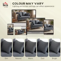 HOMCOM 55" Loveseat Sofa, Modern Linen Upholstered Couch with Spring Cushion, 2 Pillows, Dark Grey(m-6)